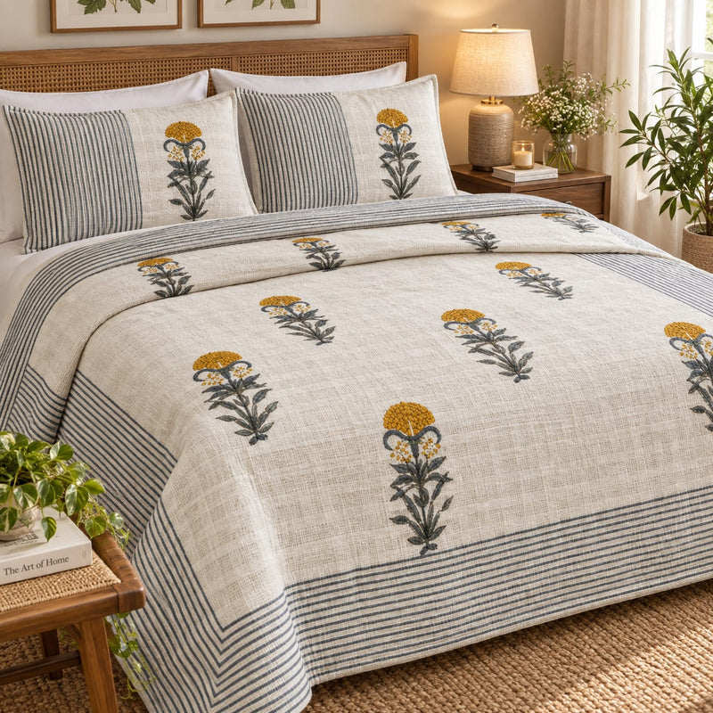 Mustard  Stripe  Bedsheet