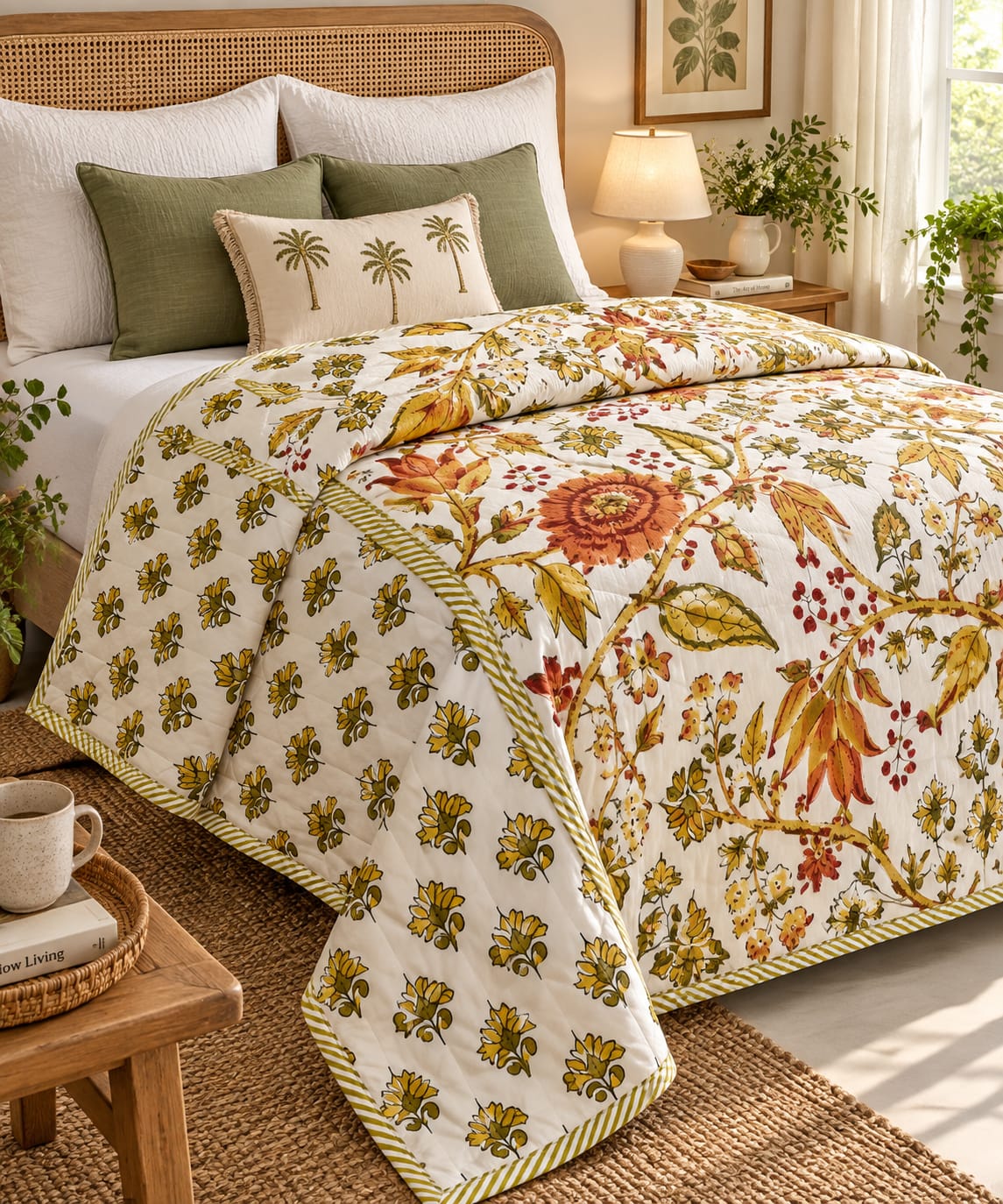 Mustard  Printed Dohar
